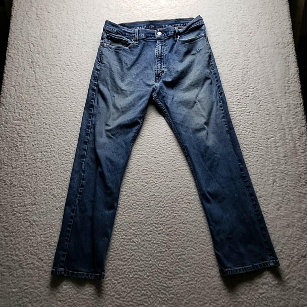 Levis 505 Jeans Mens 37x29 Blue Regular Fit Straight Denim Pants Medium‎ Wash
